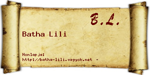 Batha Lili névjegykártya